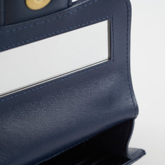 Chanel Micro Navy Top Handle with Chain Bag Microchipped