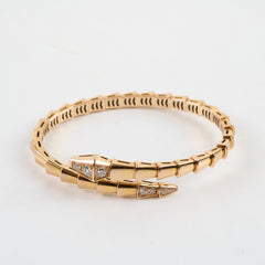 Bvlgari Serpenti Viper Bracelet 18k Rose Gold with Diamonds Size S