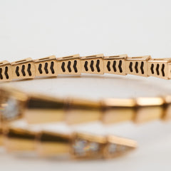Bvlgari Serpenti Viper Bracelet 18k Rose Gold with Diamonds Size S