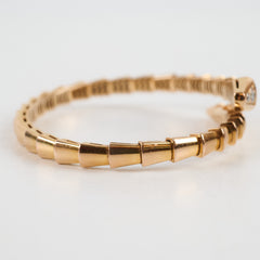 Bvlgari Serpenti Viper Bracelet 18k Rose Gold with Diamonds Size S