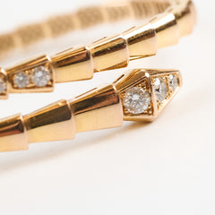 Bvlgari Serpenti Viper Bracelet 18k Rose Gold with Diamonds Size S