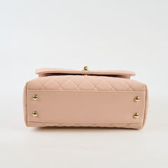 Chanel Caviar Coco Handle Small LGHW Light Pink