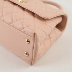 Chanel Caviar Coco Handle Small LGHW Light Pink