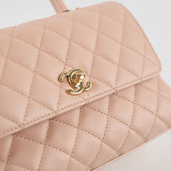 Chanel Caviar Coco Handle Small LGHW Light Pink