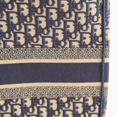 Dior Large Book Tote Oblique Embroidered Canvas Navy