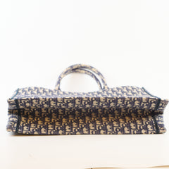Dior Large Book Tote Oblique Embroidered Canvas Navy