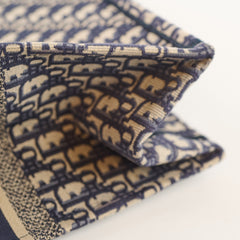 Dior Large Book Tote Oblique Embroidered Canvas Navy
