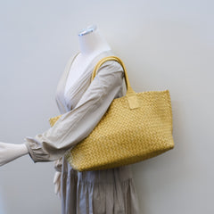 Bottega Veneta Large Intrecciato Cabat Yellow