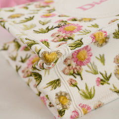 Christian Dior Small Book Tote Flowers Pink