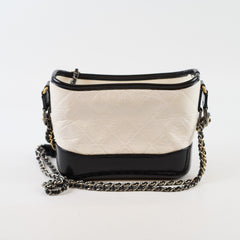 Chanel Small Gabrielle Quilted Calfskin White