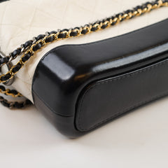 Chanel Small Gabrielle Quilted Calfskin White