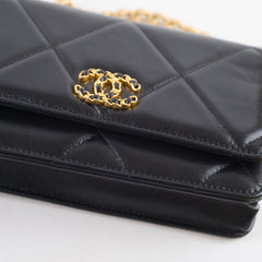 Chanel 19 WOC Shiny Lambskin Black