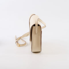 Celine Small Trotteur Grained Calfskin Ivory