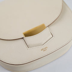 Celine Small Trotteur Grained Calfskin Ivory