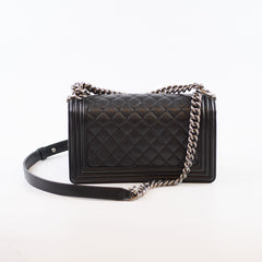 Chanel Boy Large Quilted Caviar Black