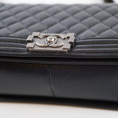Chanel Boy Large Quilted Caviar Black