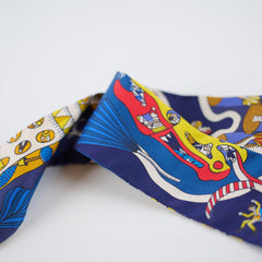 Hermes twilly explosion Universelle Silk Twilly Blue  - C circle Stamp