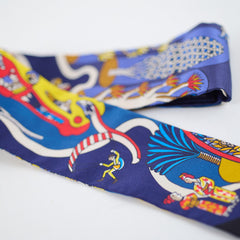 Hermes twilly explosion Universelle Silk Twilly Blue  - C circle Stamp