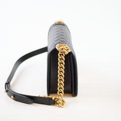 Chanel Boy New Medium Quilted Caviar Black