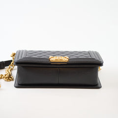 Chanel Boy New Medium Quilted Caviar Black