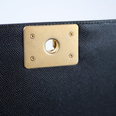 Chanel Boy New Medium Quilted Caviar Black