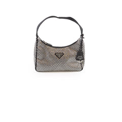 Prada Mini Re-edition 2000 Crystal Satin Black