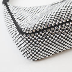 Prada Mini Re-edition 2000 Crystal Satin Black