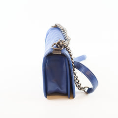 Chanel Old Medium Boy Bag Lambskin Blue 23Series