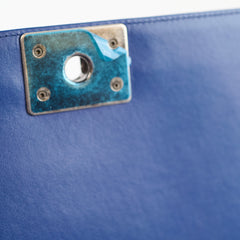Chanel Old Medium Boy Bag Lambskin Blue 23Series