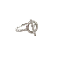 Hermes Echappe Small Model 18k White Gold with Diamonds Ring Size 54