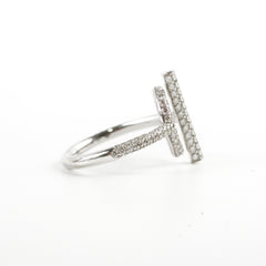 Hermes Echappe Small Model 18k White Gold with Diamonds Ring Size 54