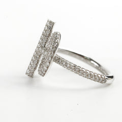 Hermes Echappe Small Model 18k White Gold with Diamonds Ring Size 54