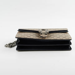 Gucci Medium Dionysus GG Supreme Shoulder Bag Black
