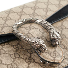 Gucci Medium Dionysus GG Supreme Shoulder Bag Black