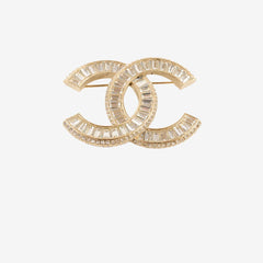 Chanel Baguette Crystal CC Brooch