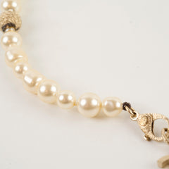 Chanel Pearl Bead CC Logo Chocker Necklace