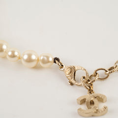 Chanel Pearl Bead CC Logo Chocker Necklace