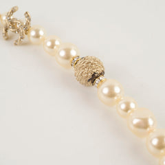 Chanel Pearl Bead CC Logo Chocker Necklace