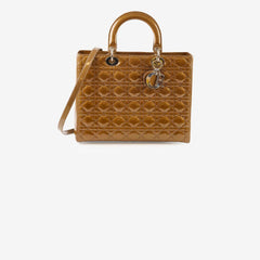 Christian Dior Lady Dior Large Patent Brown (old style)