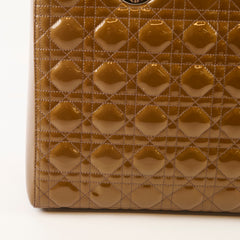 Christian Dior Lady Dior Large Patent Brown (old style)