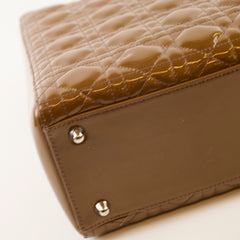 Christian Dior Lady Dior Large Patent Brown (old style)
