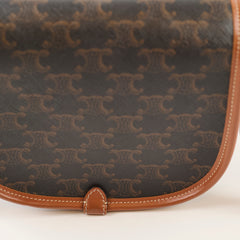 Celine Triomphe Medium Folco Crossbody Tan Brown