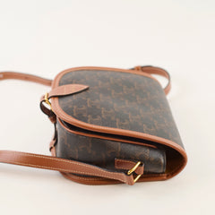 Celine Triomphe Medium Folco Crossbody Tan Brown