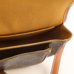 Celine Triomphe Medium Folco Crossbody Tan Brown