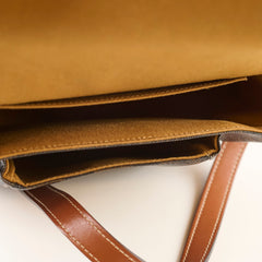 Celine Triomphe Medium Folco Crossbody Tan Brown