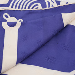 Hermès Brandebourgs Tattoo 90cm Silk Scarf Blue