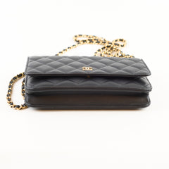 Chanel Black Lambskin Classic Wallet on Chain GHW