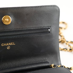 Chanel Black Lambskin Classic Wallet on Chain GHW