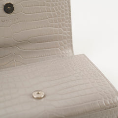Saint Laurent Small Kate Tassel Grey Croc Emboss