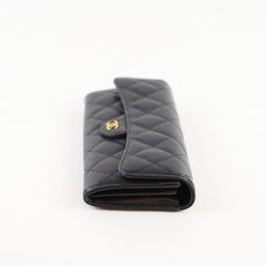Chanel Long Wallet Black Caviar